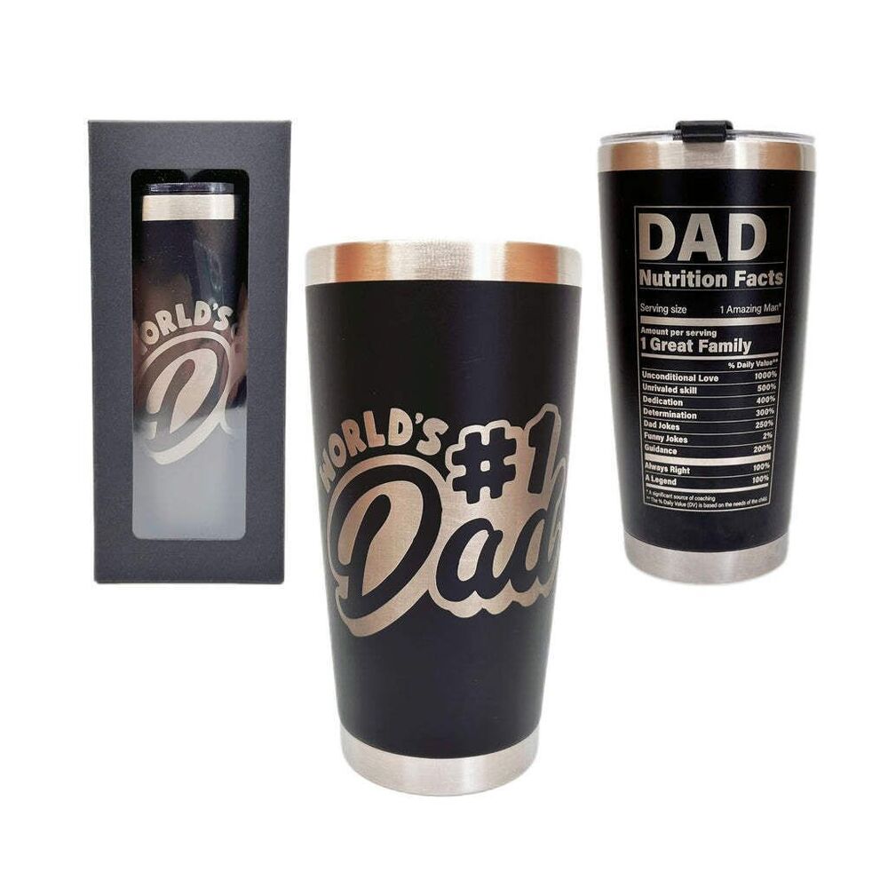 Personalized Engraved Tumblers, Best Dad Ever, Presents Birthday Gift for Dad